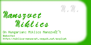 manszvet miklics business card